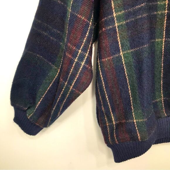 Retro Series by DSI Blue Green Plaid 100% Wool Retro Pullover - Picture 10 of 13